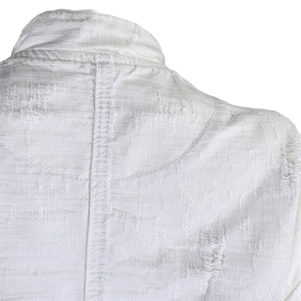 Free People Distressed Off White Denim Jean Jacket - Picture 8 of 12